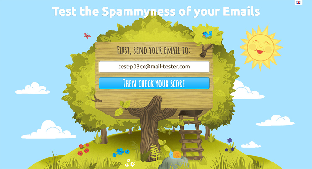 mail-tester homepage.