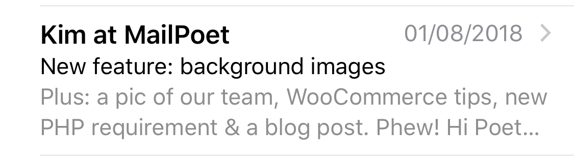 Example of email preview text. 