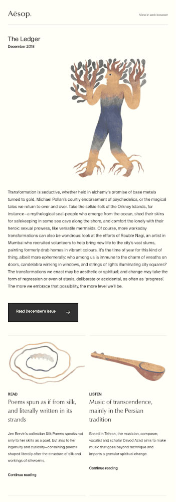 Aesop marketing email.