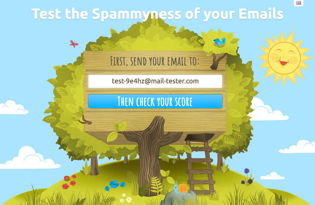 mail-tester.com homepage.
