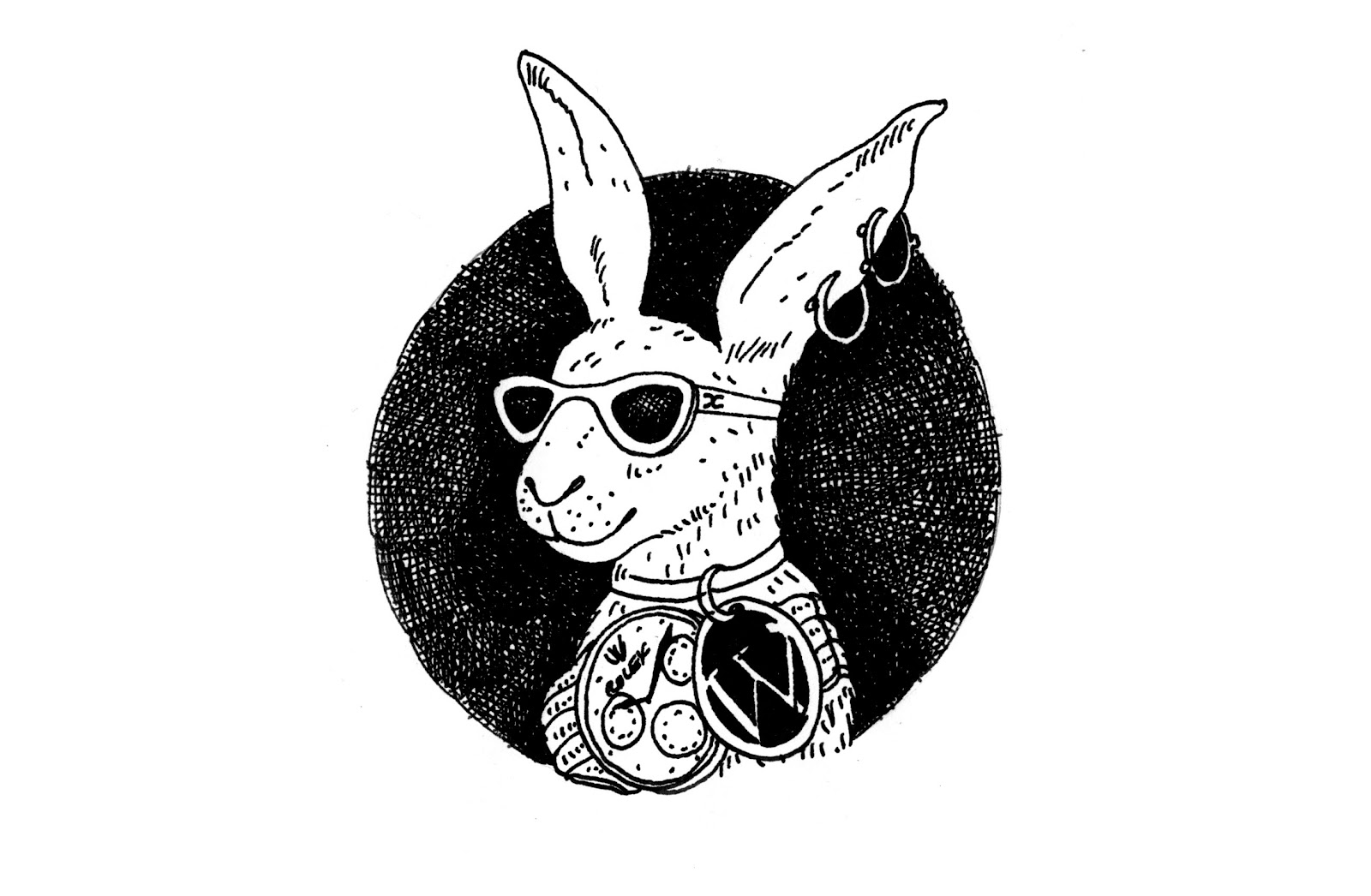 Bunny rabbit with jewellery. 