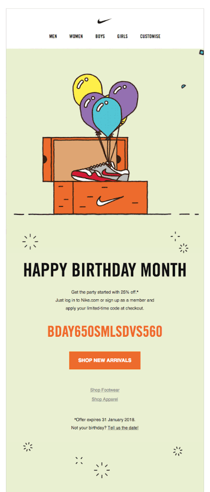 Nike marketing email.
