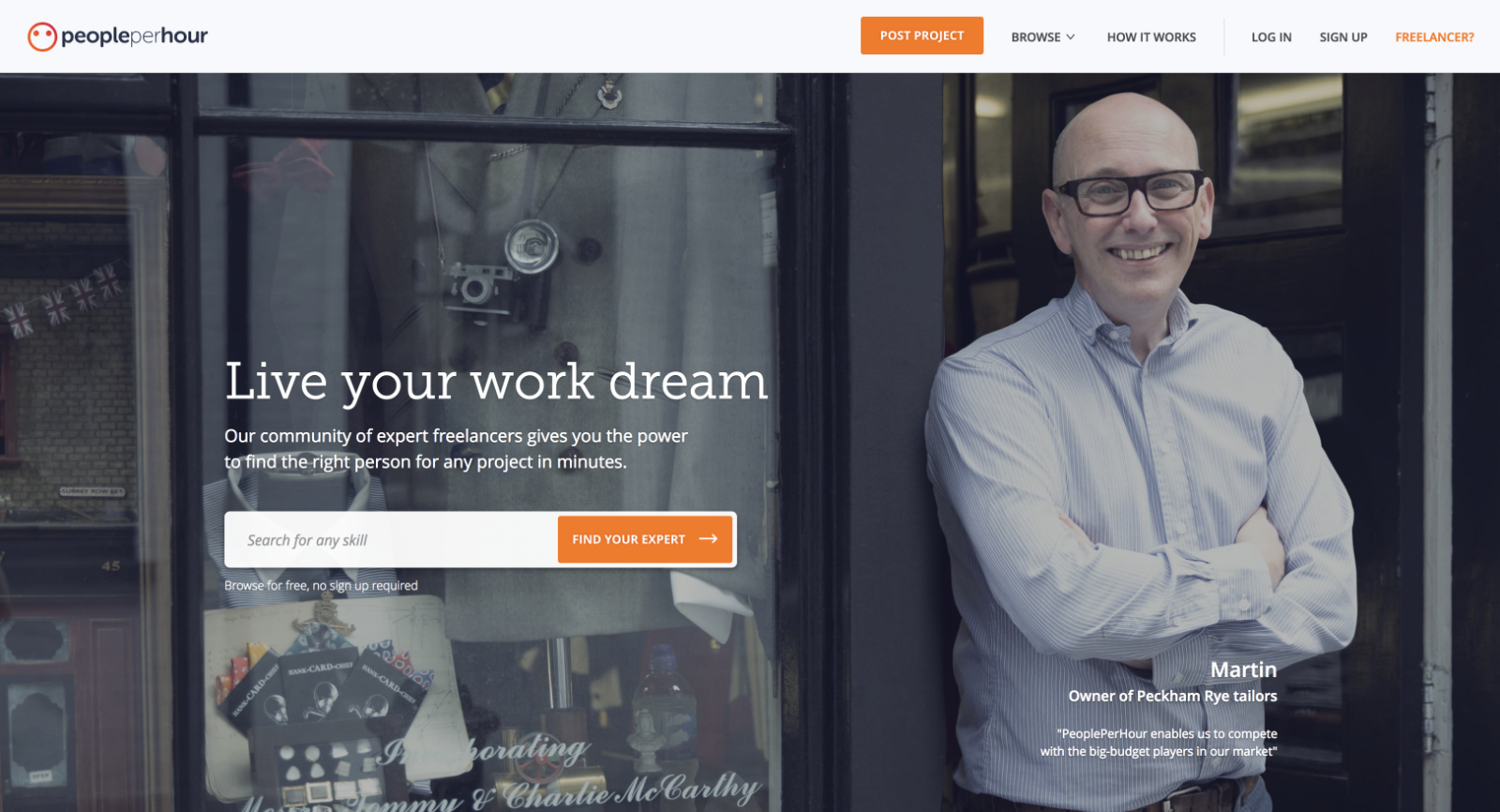 PeoplePerHour homepage