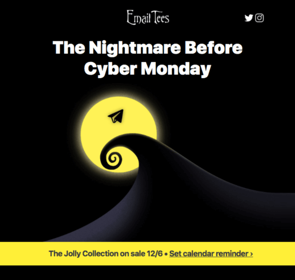 Black Friday and Cyber Monday email examples: Email Tees