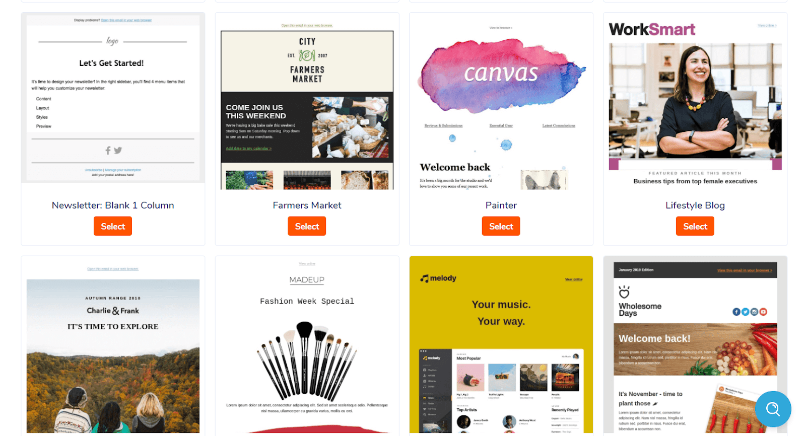 Email templates available in MailPoet