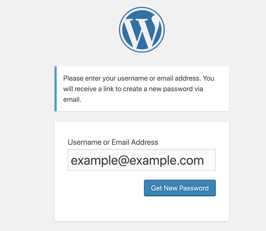 Screenshot of WordPress admin login page. 