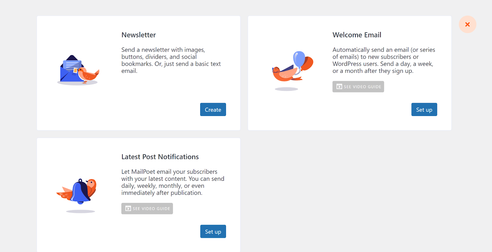 How to create an email course: MailPoet email types