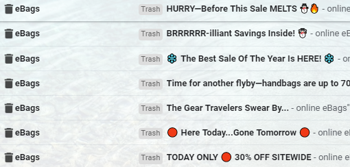 Email subject lines.