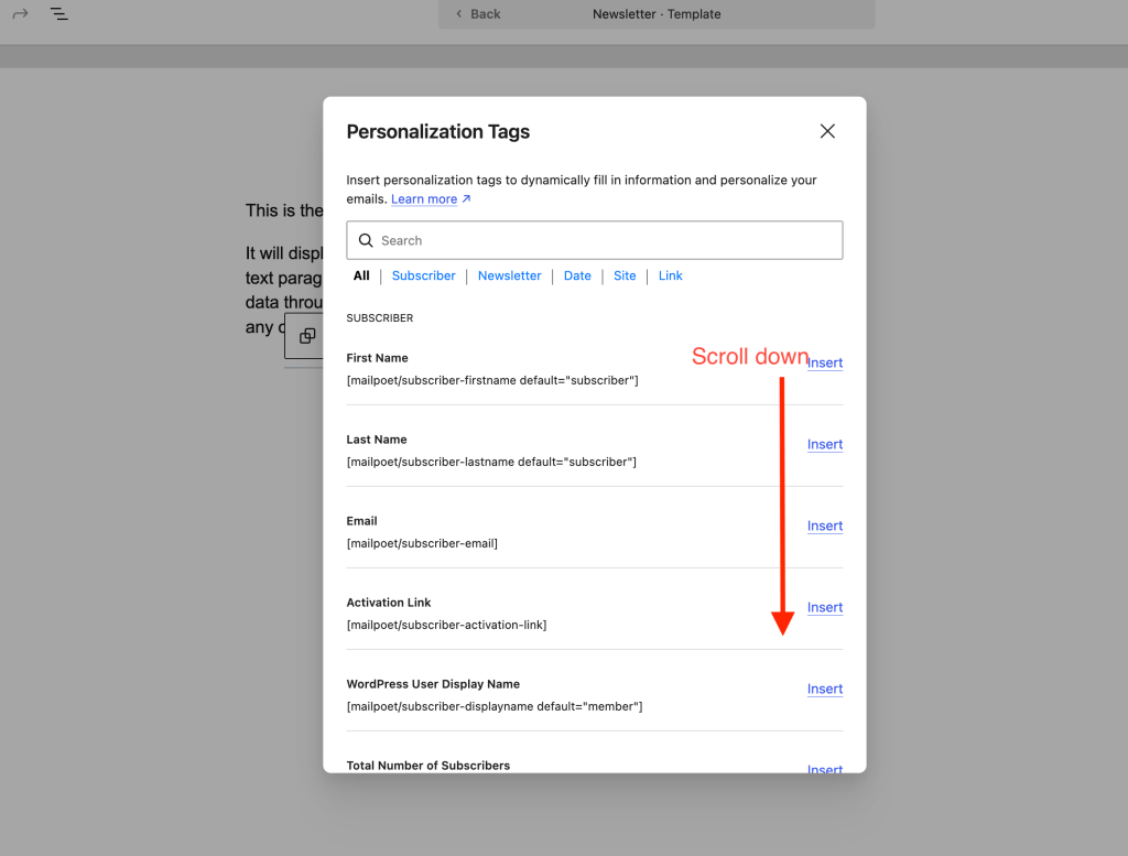 Scroll down to the bottom of the modal window and locate the Tracking opt-out URL