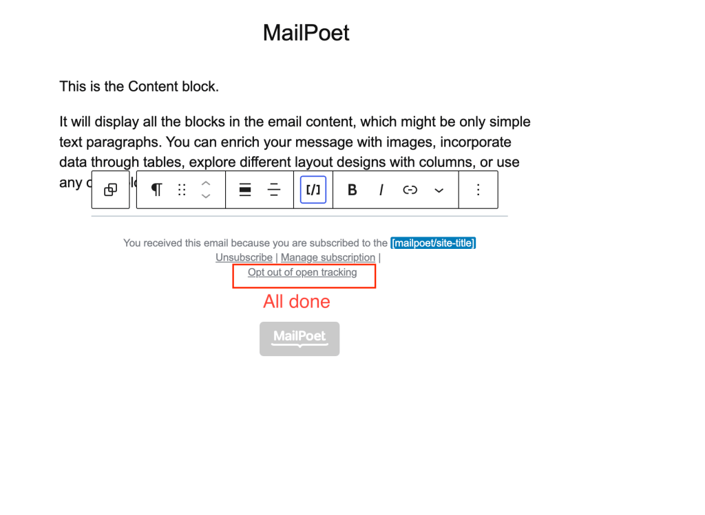 Image showing the new opt out link