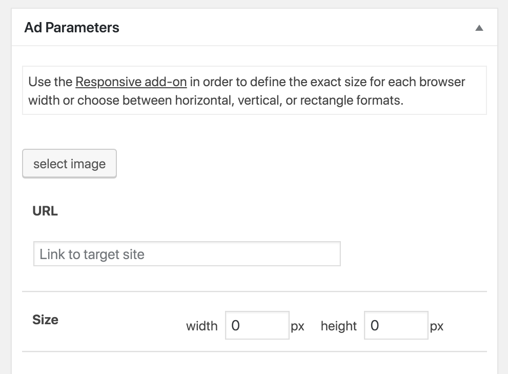 Advanced Ads settings. 