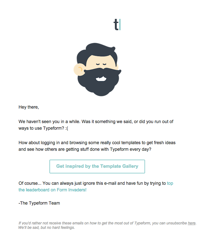 Typeform marketing email.