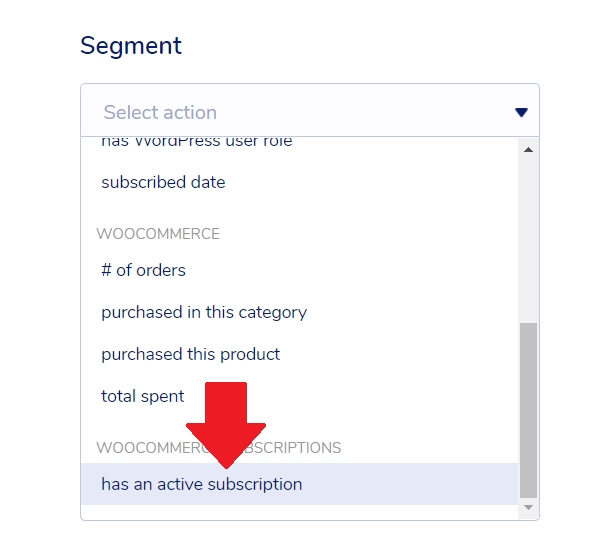 Choose segment type