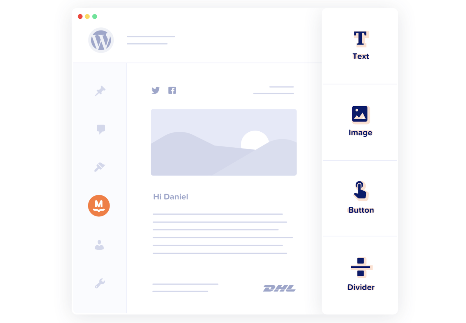 crafting an email in MailPoet