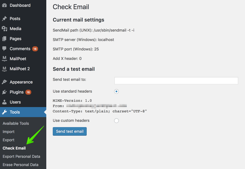 Check email plugin to help diagnose wordpress email not sending