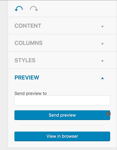 Send a preview in MailPoet. 