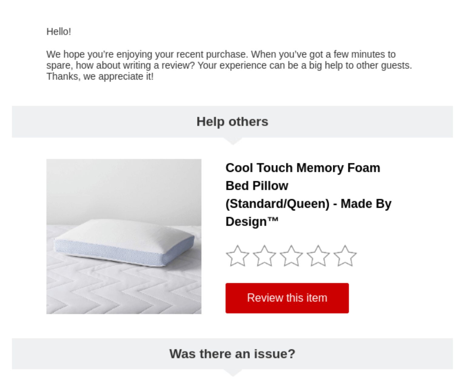 Example of a mobile friendly ecommerce email from Target
