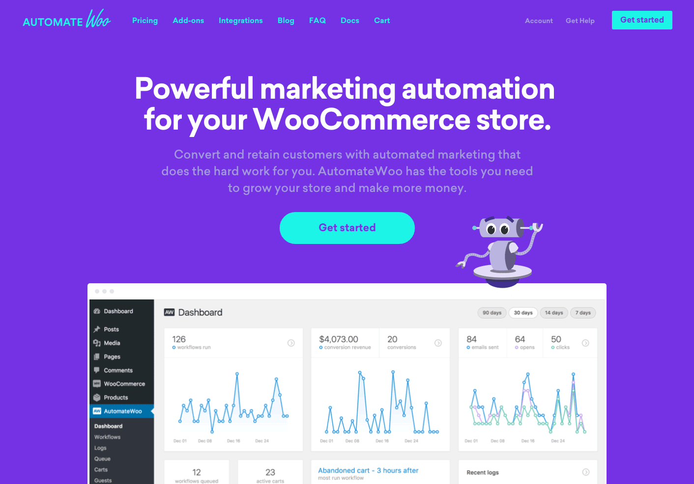 AutomateWoo homepage.